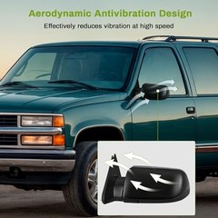 Left Driver Side Mirror Compatible with GMC 1988 For 89-99 C/K1500 Manual LH