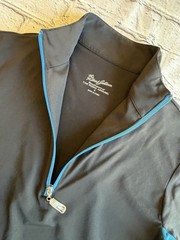 Tailored Sportsman Size Small Women’s Sun Shirt 1/4 Zip Black + Blue Barely Worn