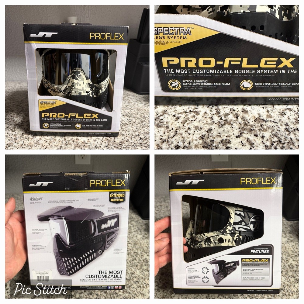 JT Proflex Paintball Mask Goggle Spectra Snow Camo LE