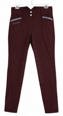 Montar Breeches Full Seat Grip Size Eur 38 Plum Burgundy Bling Accent Dressage