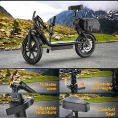 AOVOPRO Electric Scooter for Adults with Seat Range 50Miles, Foldable E-Scooter