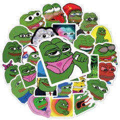 Mix 10/50 PCs Pepe the Frog MEME Cartoon Anime Luggage Sticker-No Duplicate
