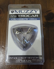 Muzzy Trocar Crossbow Broadheads 100 Grain 3-Blade Silver 1-3/16in