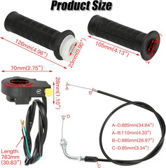 Throttle Cable Twist Throttle Handle Grip Assembly for 2 Stroke Engine 80Cc 100C