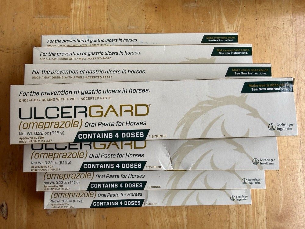 10 Boxes Of ULCERGARD Treatment Oral Paste For Horses 40 Total Doses – Exp 10/26