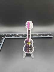 Guitar Sun Set Reflection Pond Lake Trees Purple Sticker