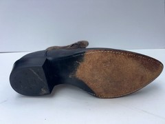 Vintage Dan Post Boar Leather Western Cowboy Boots Brown/Black US Men 13
