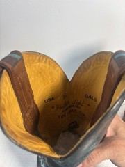 Tin Haul Women’s Size 8.5 Brown & Turquoise Leather Western Cowboy Boots