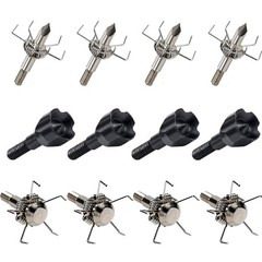 KURUGEILI 12PK 100 Grain Small Game Broadheads Judo Points & Hammer Mixed Set…