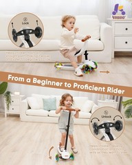 KRIDDO 3-in-1 Kids 29 inches (L) x 8 (W) x 29 (H), White