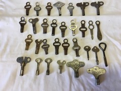 Mixed Lot of 31 Vintage Roller Skate, Von Duprin pushbar, reel keys/wrenches
