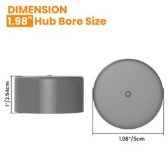 1.98 Inch Bearings Bras Grey Rubber Caps Trailer Wheel Hub Gray-4Pcs