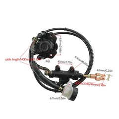 Rear Hydraulic Brake Assembly Caliper Master Cylinder Disc Rotor Go-kart Golf US