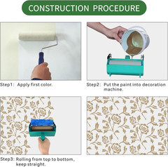 7» Inch Texture Rubber Roller Single Color DIY Patterned Paint Roller Decora…