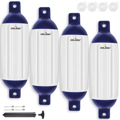 Orlang 6.5In X 23In Boat Fenders Boat Bumpers For Docking 4 Pack Inflatable