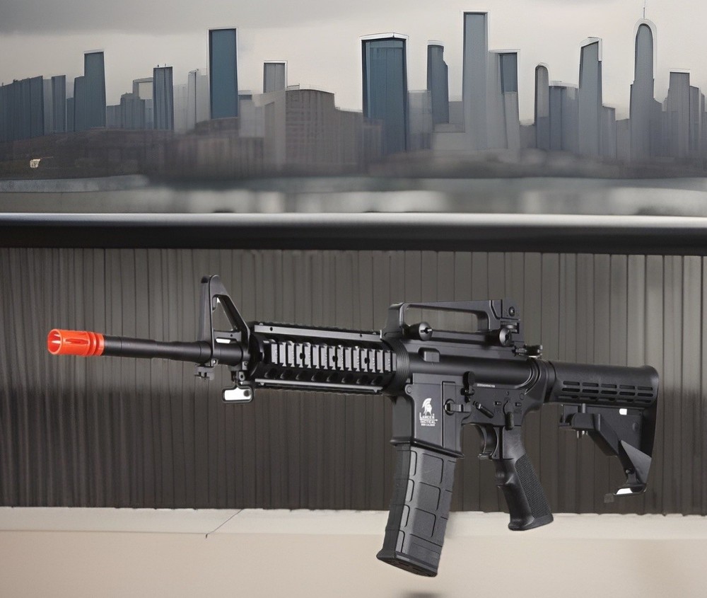 Lancer Tactical M4A1 RIS Green Gas Blowback Airsoft Rifle BB Gun 390FPS