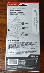 2 Allen Lightning Broadhead 14612A 1 1/16″ Cutting Diameter 100 Grain 3 Pack NEW