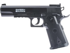 EMG Swiss Arms P1911 Match Air Pistol 177 Caliber BB CO2 Powered Black