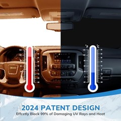 Front Windshield Sunshade Compatible with GMC Sierra 1500 2500 – 2019-2024