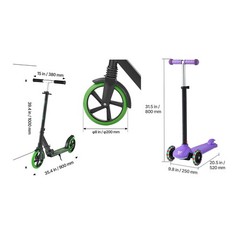 Uimoso Foldable Kick Scooter for Kids, Teens, and Adults with Adjustable Height