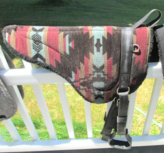 TRIPLE E AZTEC SOUTHWEST NEOPRENE & FLEECE BAREBACK PAD WITH STIRRUPS 24″X31″
