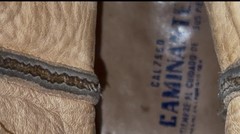 vintage ostrich cowboy boots with a brown leather shaft and quill-textured vamps