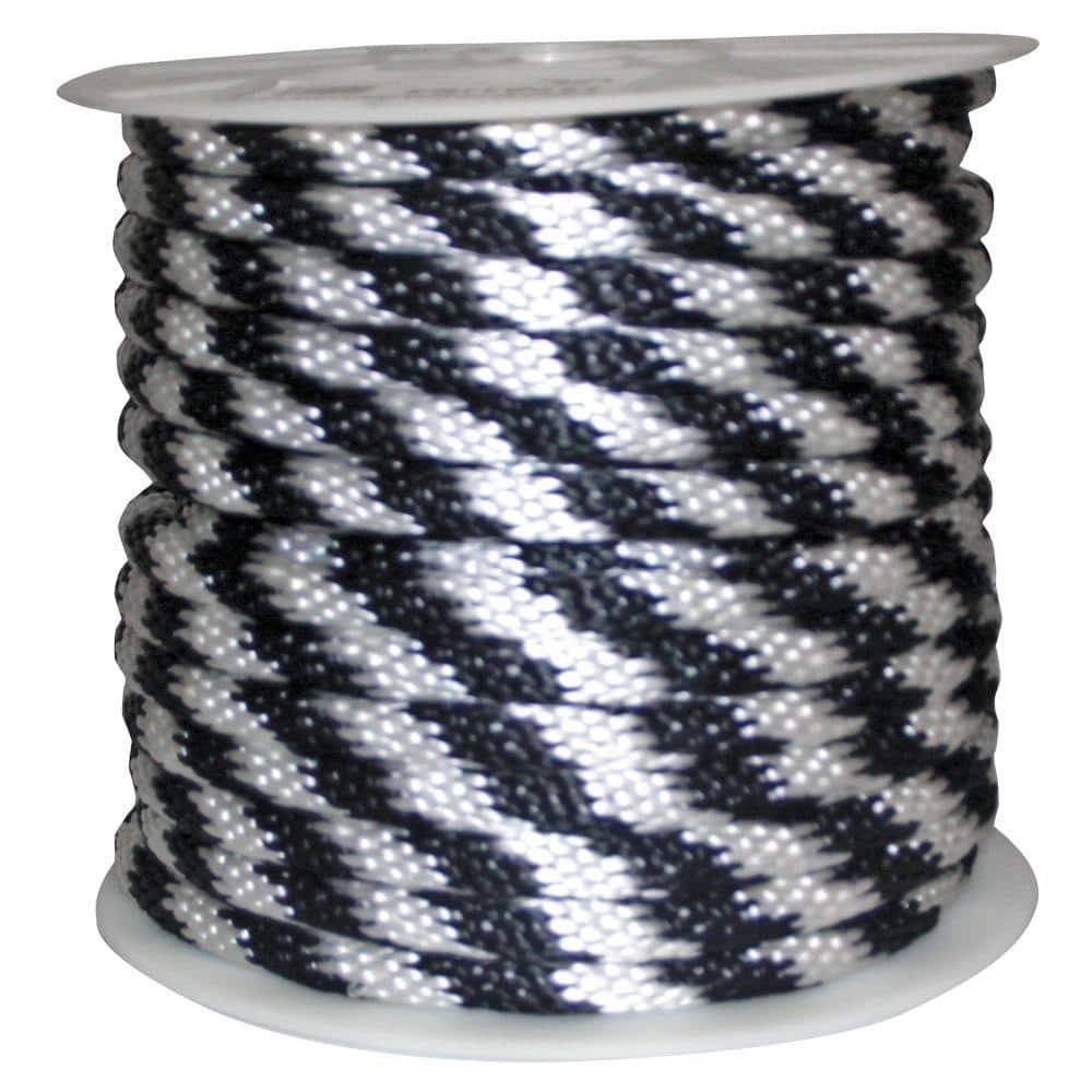 Rope King 5/8 in. x 140 ft. Solid Braided Poly Rope – White/Black