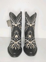 Dingo Women’s Primrose Western Boots Black Floral Embroidered Boho Cowgirl/7.5