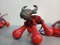 FIERY RED Micro Brahma Bull ROPING DUMMY – Pro Paracord Training Set