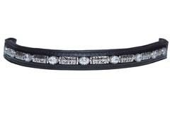 Browband People On Horses Oval Filigree Clear – Black Leather – 1 3/4″ Endloop