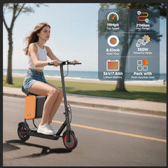 LADPED Electric Scooter with Seat for Adults 8.5″ Solid 19MPH Commuter E-Scooter