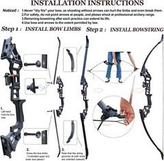 40lbs Bowfishing Bow Arrow Set Adults Beginner Combo Kit Reel Fish Recurve Bows
