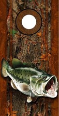 Cornhole Decals Wraps Fishing Graphics Bass Fish Oak Ambush Camouflage 00r/00L