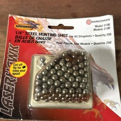 Marksman 6mm (1/4″) Steel Round Ball Slingshot Ammo 250 Pack Model 3100
