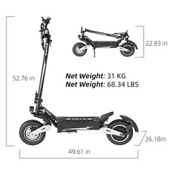 NFC 5000W Electric Scooter for Adults 55Miles 50MPH Off-Road Tire Fast E-Scooter