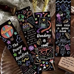 12Pcs Random Colorful Inspirational Quote Cartoon Graffiti Reading Bookmarks