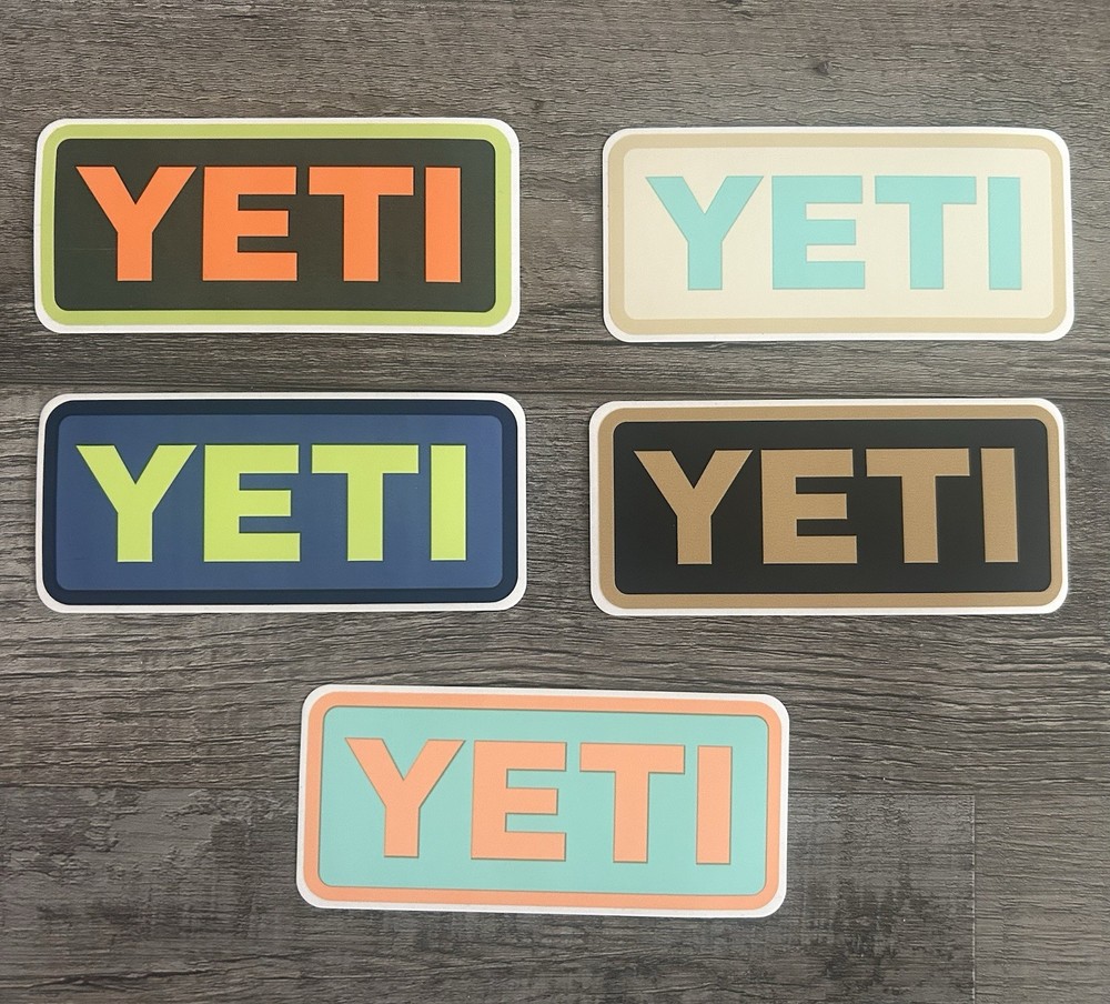 Yeti Lot of 5 Multicolored Stickers For Decorating Bottles Coolers