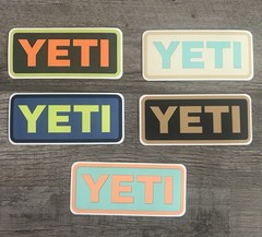 Yeti Lot of 5 Multicolored Stickers For Decorating Bottles Coolers