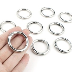 10 Pcs Spring O Rings Metal Round Rings Round Snap Clip Keychain Buckle