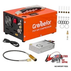 PCP Air Compressor, 4500 PSI / 30 MPa, Dual Power Car 12V DC or Home Orange