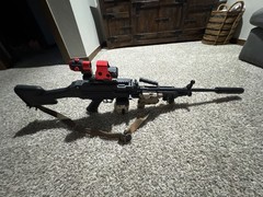 Cybergun FN Licensed M249 Featherweight Para Airsoft Machine Gun, w/ Box