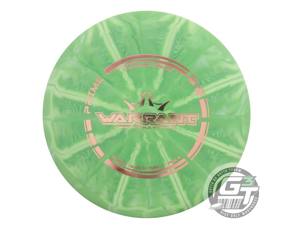 NEW Dynamic Discs Prime Burst Warrant 179g Green Gold Foil Midrange Golf Disc