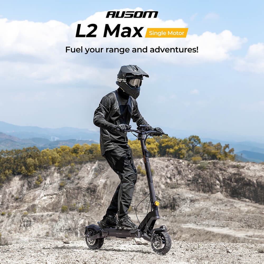 Ausom L2 Max Adult Electric Scooter 1000W Motor 90km Range,Front/Rear Disc Brake