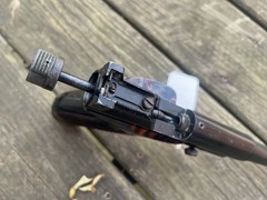 Vintage crosman mark I .22 cal co2 pellet air pistol /works great