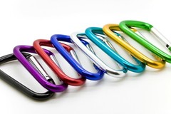 3″ Aluminum Carabiner D Shape Buckle Pack, Keychain Clip, Spring Snap Key Chain