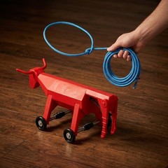 BONUS: RED ROLLY w/ Blue Blazer Fatboy Ropes, Heel Bands, Original Cowboy Toy