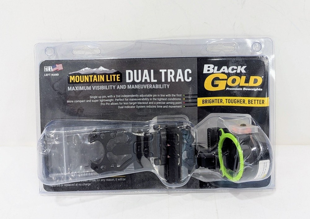 Black Gold Dual Trac Mountain Lite 2-Pin .019 Movable Bow Sight – LH (AMLDT2-L)