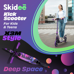 Skidee Scooter for Kids Teens Adults 4 Adjustment Levels, Handlebar Up to 41In