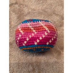 Handmade Crochet Hacky Sack Multi Color Woven Footbag Boho Hippie Style Ball