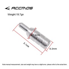 50pcs Aluminum Archery Nock Pins Arrow Shaft Insert 3.2mm 4.2mm 5.2mm 6.2mm 8mm